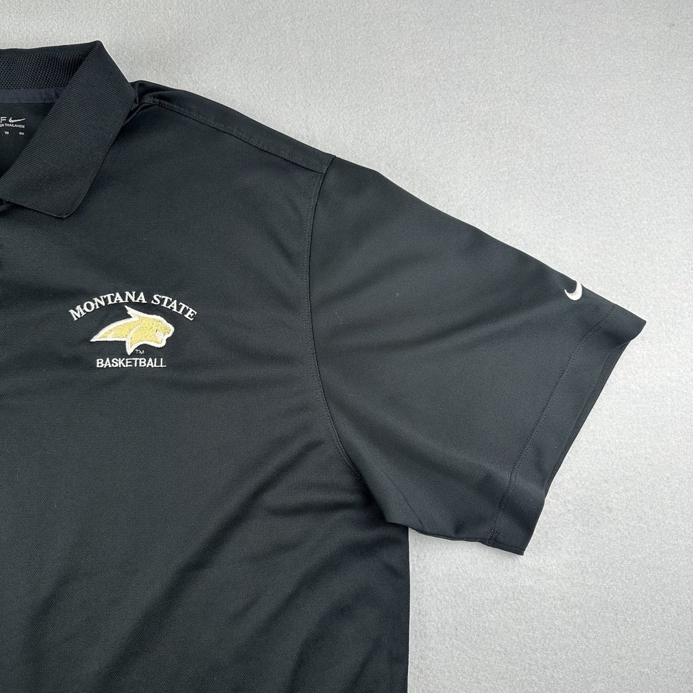Nike Golf Men's Montana State Basketball Black Dri-FIT Polo Shirt Size XL - Picture 5 of 12